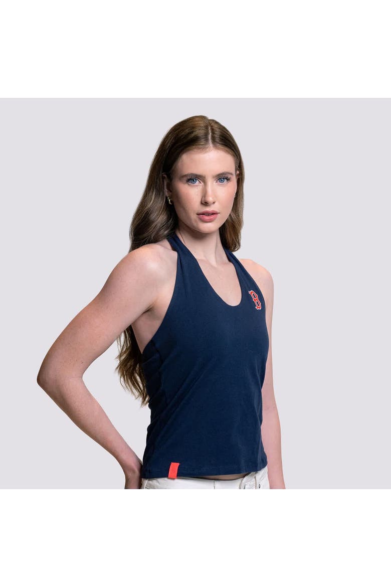 Women's Lusso Navy Boston Red Sox Noelle V-Neck Tank Top, Alternate, color, Navy