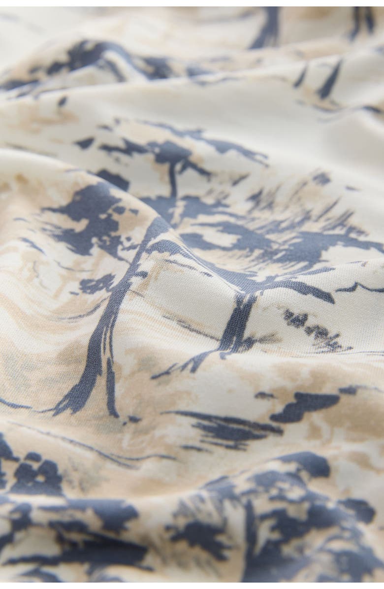 NEXT Tree Print Long Sleeve Ruched Detail Blouse, Alternate, color, White