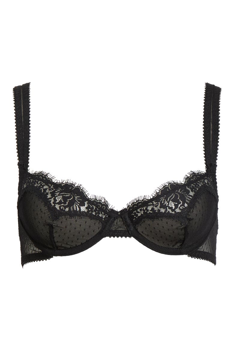 Fiona Underwire Lace Demi Bra, Alternate, color, BLACK