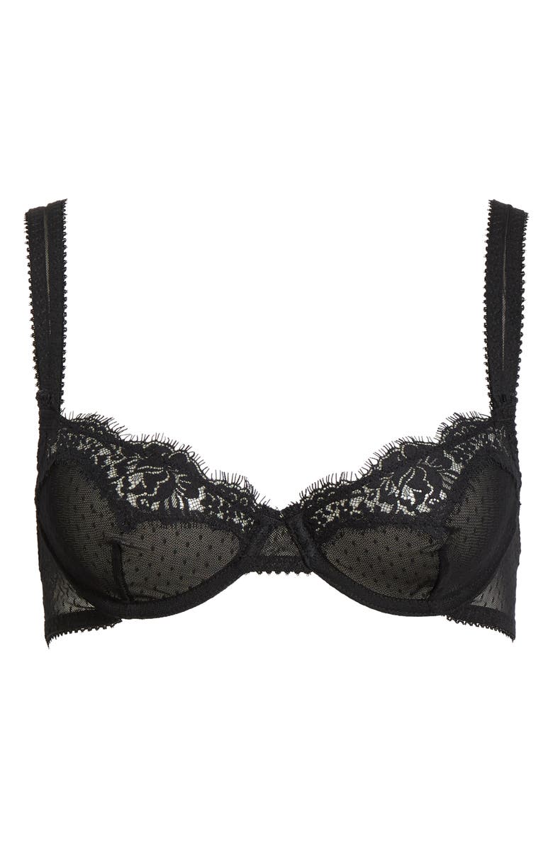 Free People Fiona Underwire Lace Demi Bra, Main, color, Black