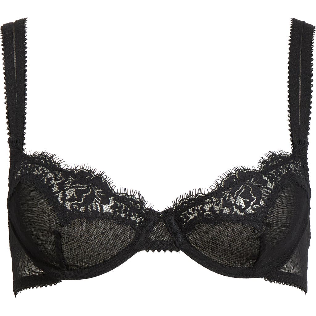Free People Fiona Underwire Lace Demi Bra In Black