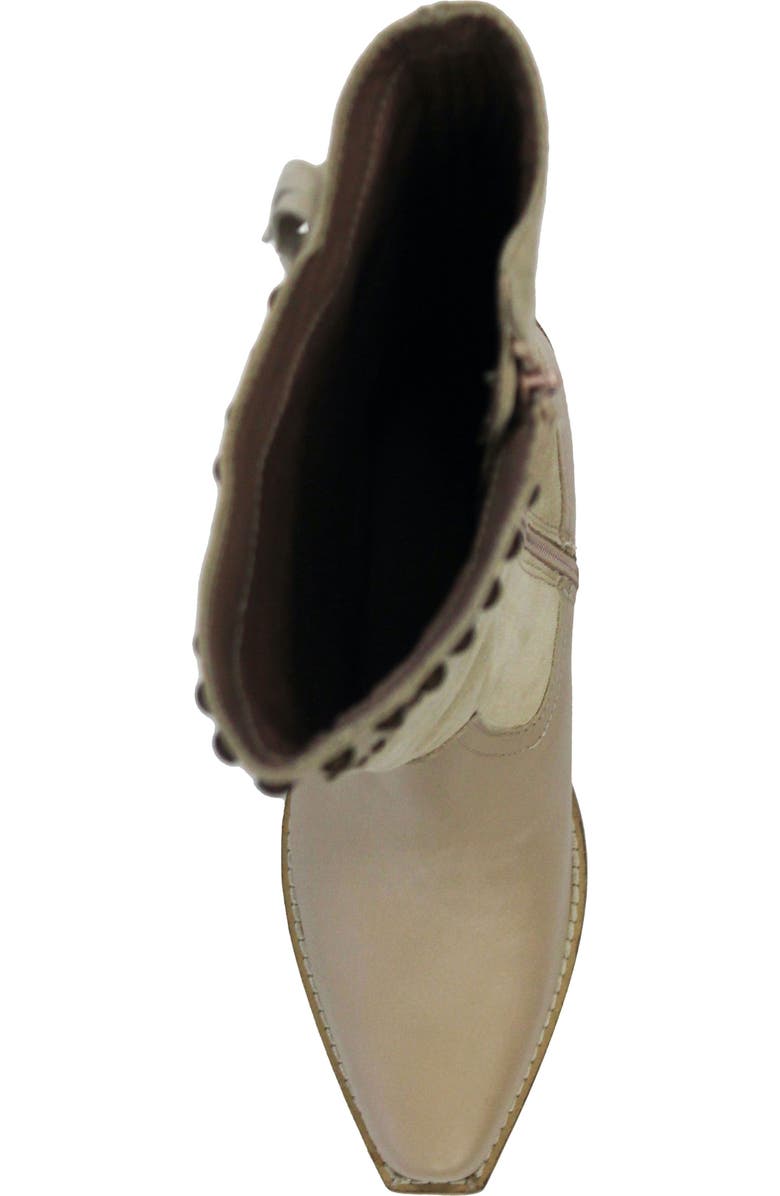 Volatile Palomino Fringe Knee High Western Boot, Alternate, color, Nude