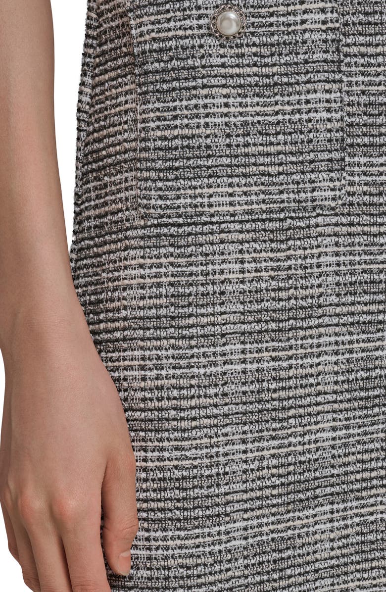 KARL LAGERFELD Metallic Tweed Shift Minidress, Alternate, color, Black Soft White
