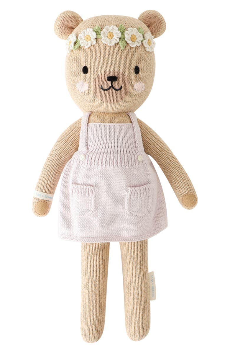 cuddle+kind Little Olivia the Honey Bear Stuffed Animal, Main, color, Violet