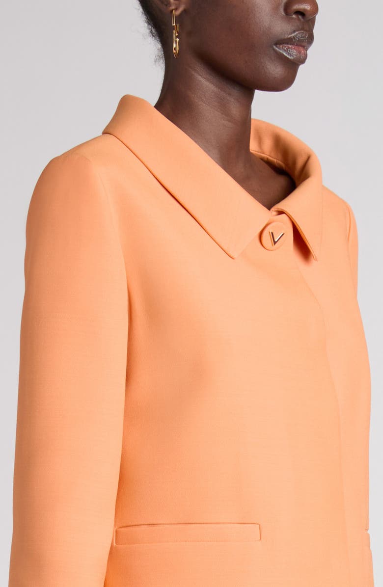 Valentino Garavani Wool & Silk Crepe Couture Jacket, Alternate, color, Orange