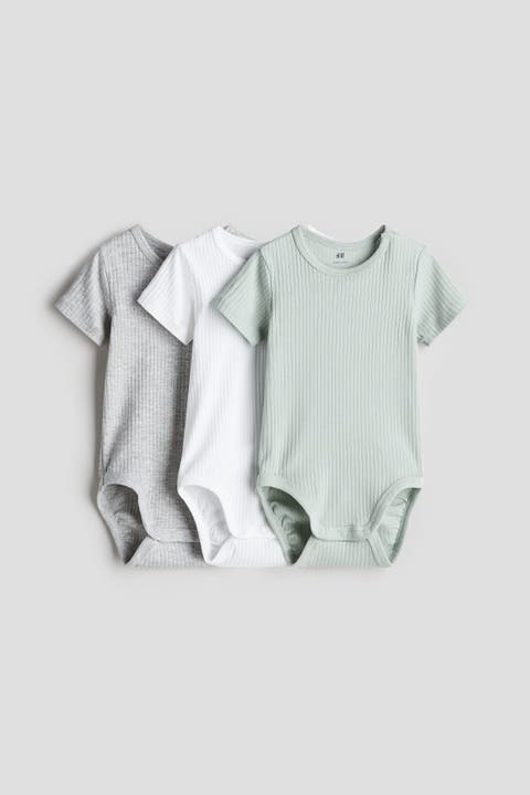 3-pack ribbed cotton bodysuits