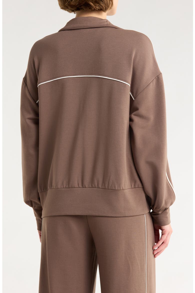 Cozy Knit Track Jacket, Alternate, color, BROWN QUARTZ