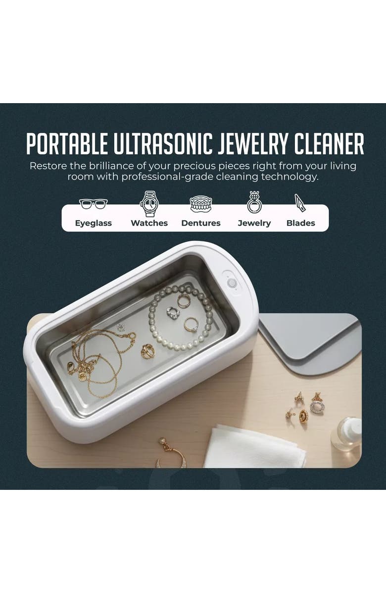 Luminuxe Compact Ultrasonic Jewelry Cleaner Deep Cleaning Machine, Alternate, color, 