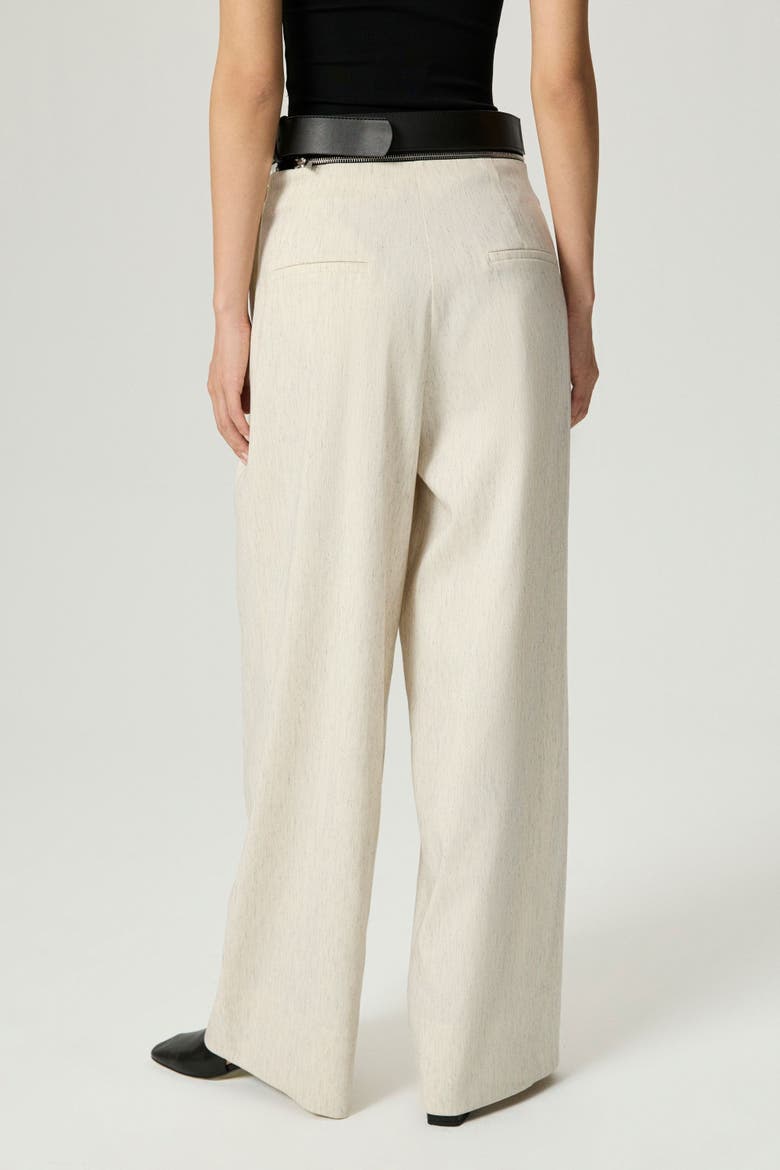 Pleated Wide-Leg Pants, Alternate, color, Ivory