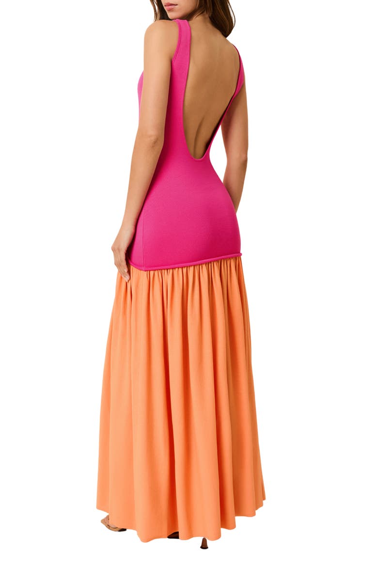 The Camila Two-Tone Dress, Alternate, color, ORANGE SODA X PARADISE PINK