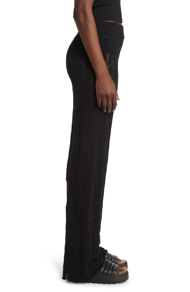 Topshop Flare Open Stitch Knit Pants, Alternate, color, 