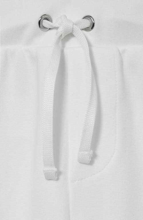 Reiss Kids' Larose Jr. Pintuck Velour Stripe Joggers In White/emerald Green