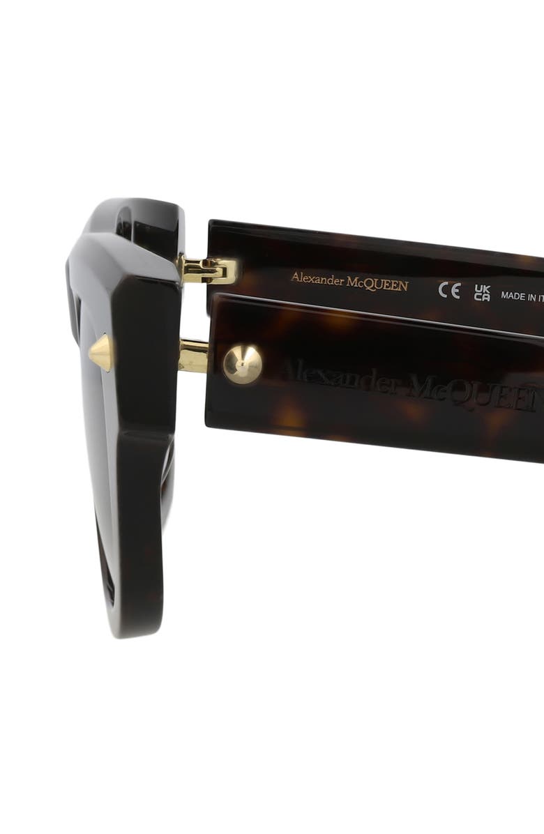 McQueen Fashion 53mm Square Sunglasses Glasses, Alternate, color, Havana Havana Green