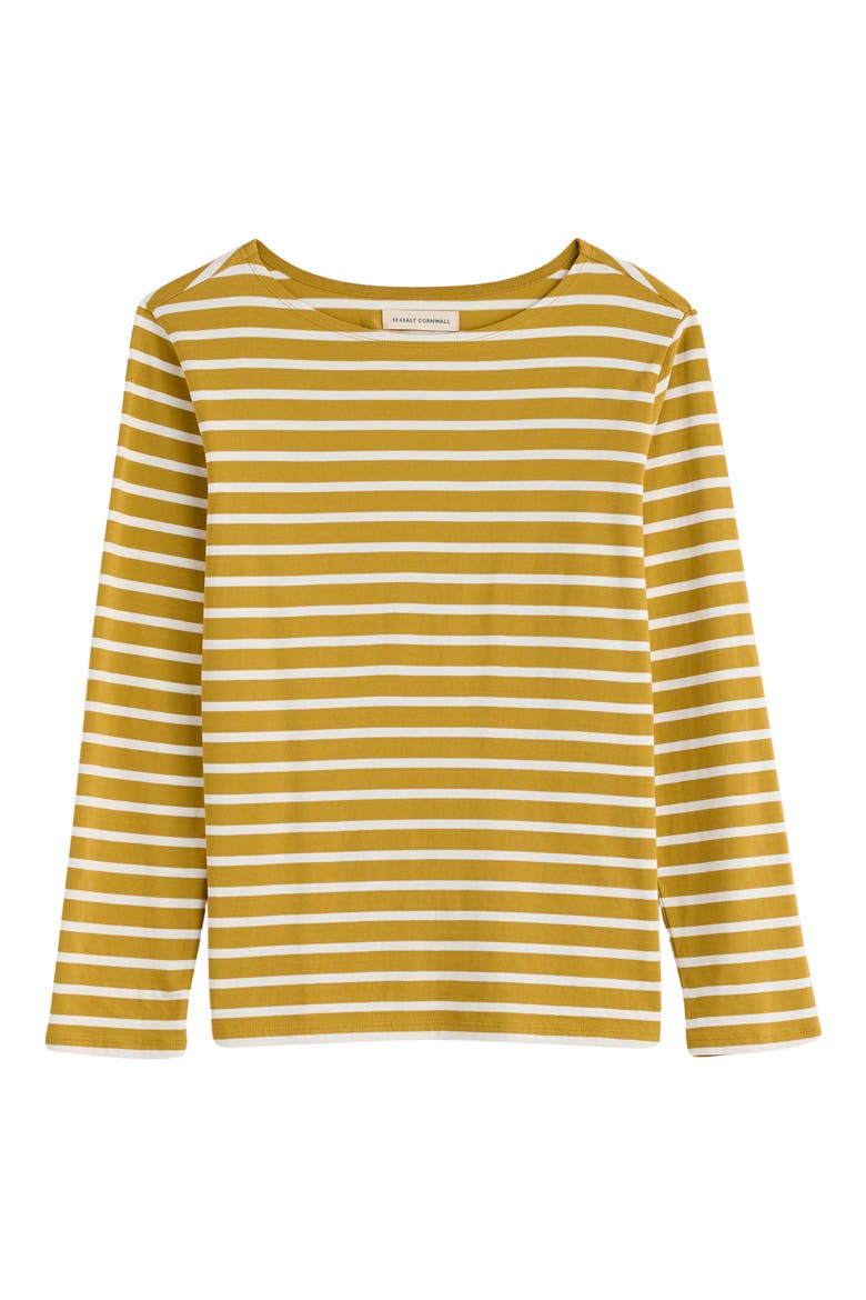 Sailor Stripe Long Sleeve Organic Cotton Top, Alternate, color, DUET BRETON CHAMOMILE