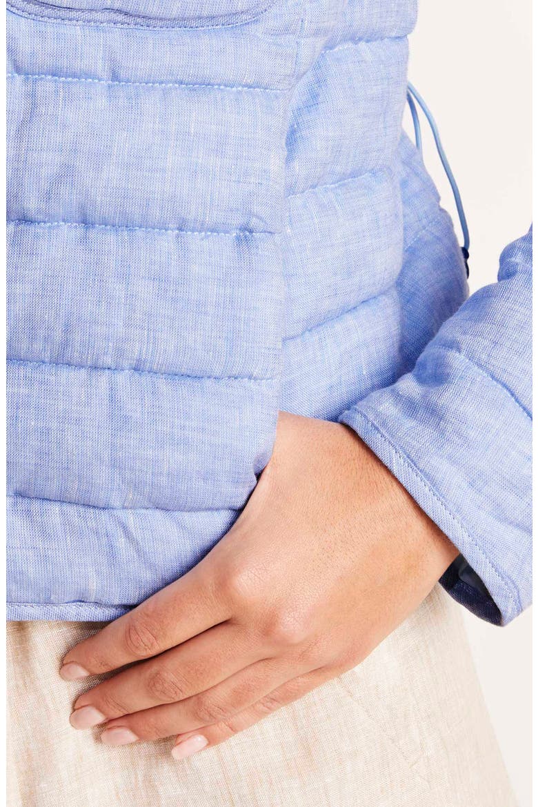 Lightweight Linen Puffer Jacket, Alternate, color, JAKE BLUE