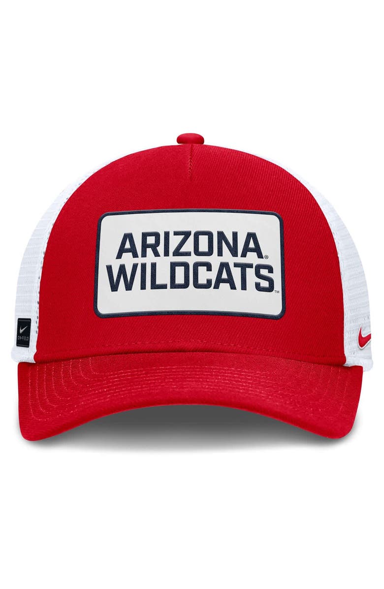 Nike Men's Nike Red/White Arizona Wildcats 2025 On-Field Rise Patch Trucker Adjustable Hat, Alternate, color, Red