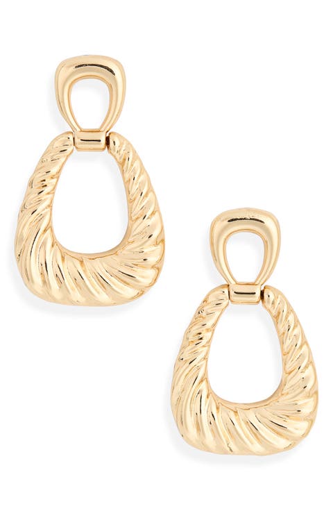 Textured Door Knocker Drop Earrings