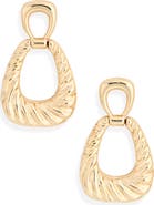 Panacea Textured Door Knocker Drop Earrings