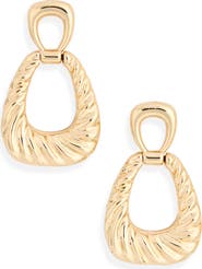 Panacea Textured Door Knocker Drop Earrings