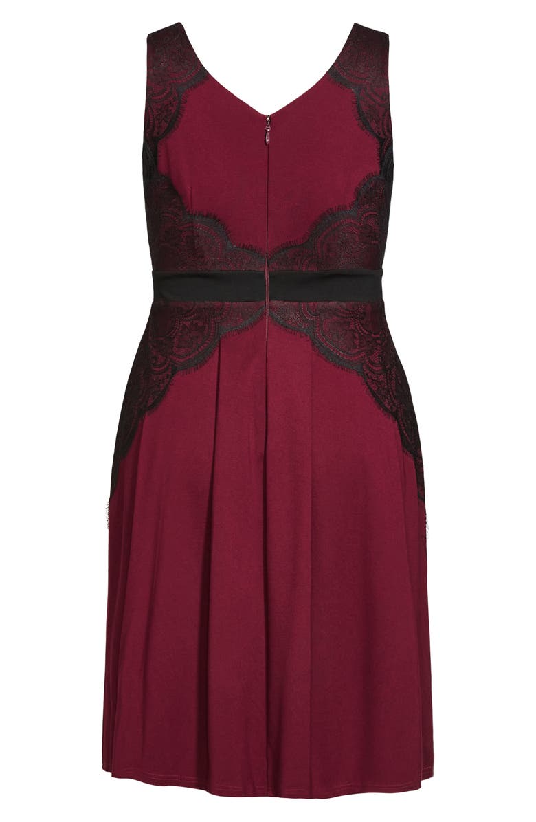 City Chic Lace Corset Dress, Alternate, color, 