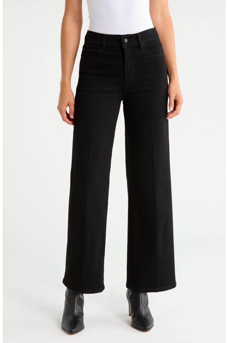 Le Pixie Slim Palazzo Wide Leg Jeans, Main, color, BLACK