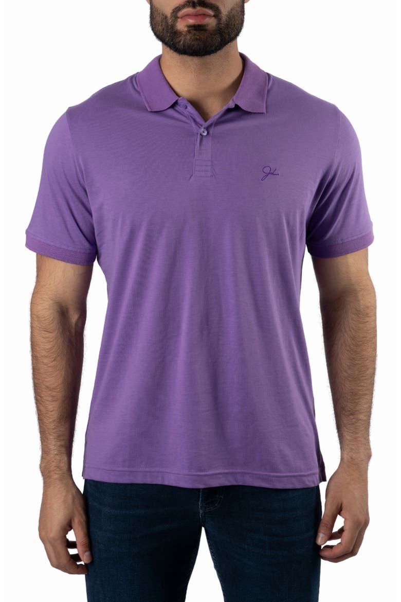 Cotton Knit Polo, Main, color, PURPLE