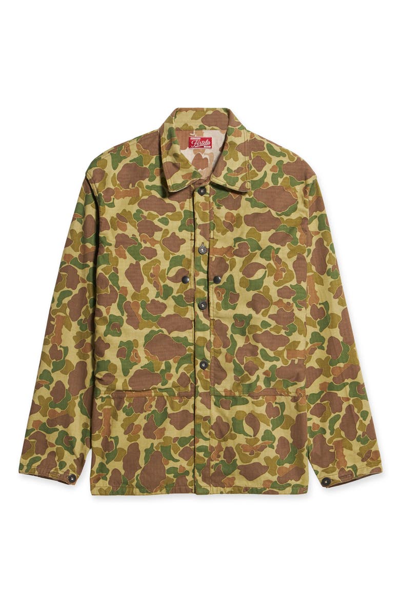 Frog Cotton Camouflage Overshirt, Main, color, GREEN