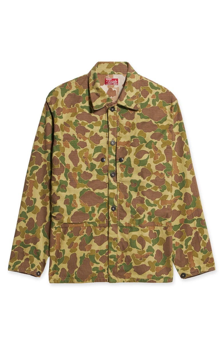 Fortela Frog Cotton Camouflage Overshirt, Main, color, Green