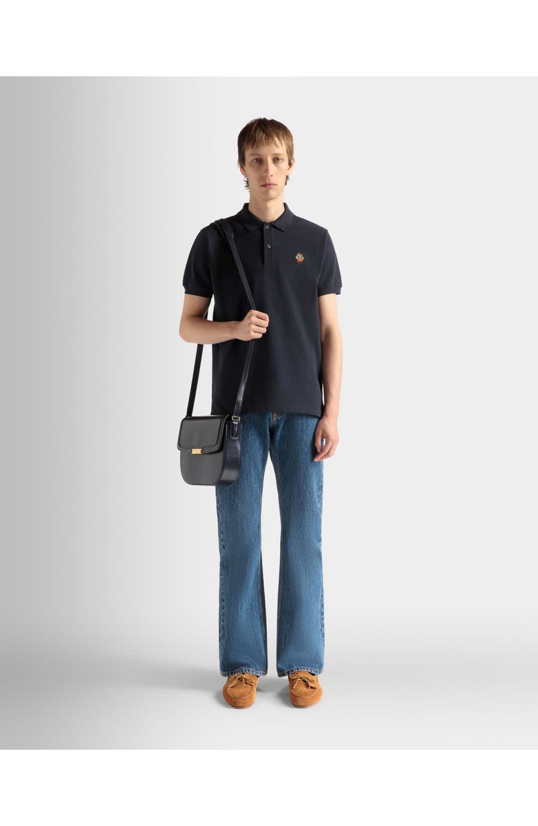 Bally Polo Shirt in Cotton, Alternate, color, Blue