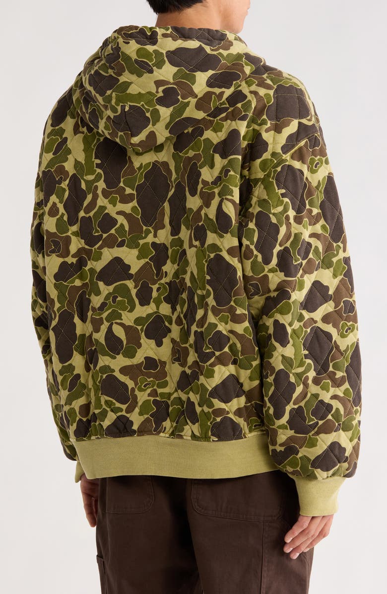 Carhartt Work In Progress Vista Quilted Hooded Jacket, Alternate, color, Camo Duck Green Garment Dyed