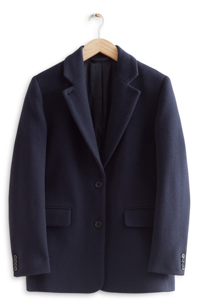 & Other Stories Oversize Notched Lapel Wool Blend Blazer, Alternate, color,