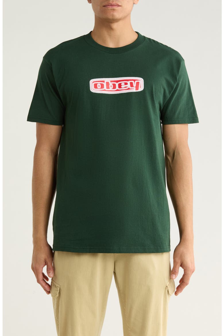 Oval Logo Graphic T-Shirt, Main, color, FOREST GREEN