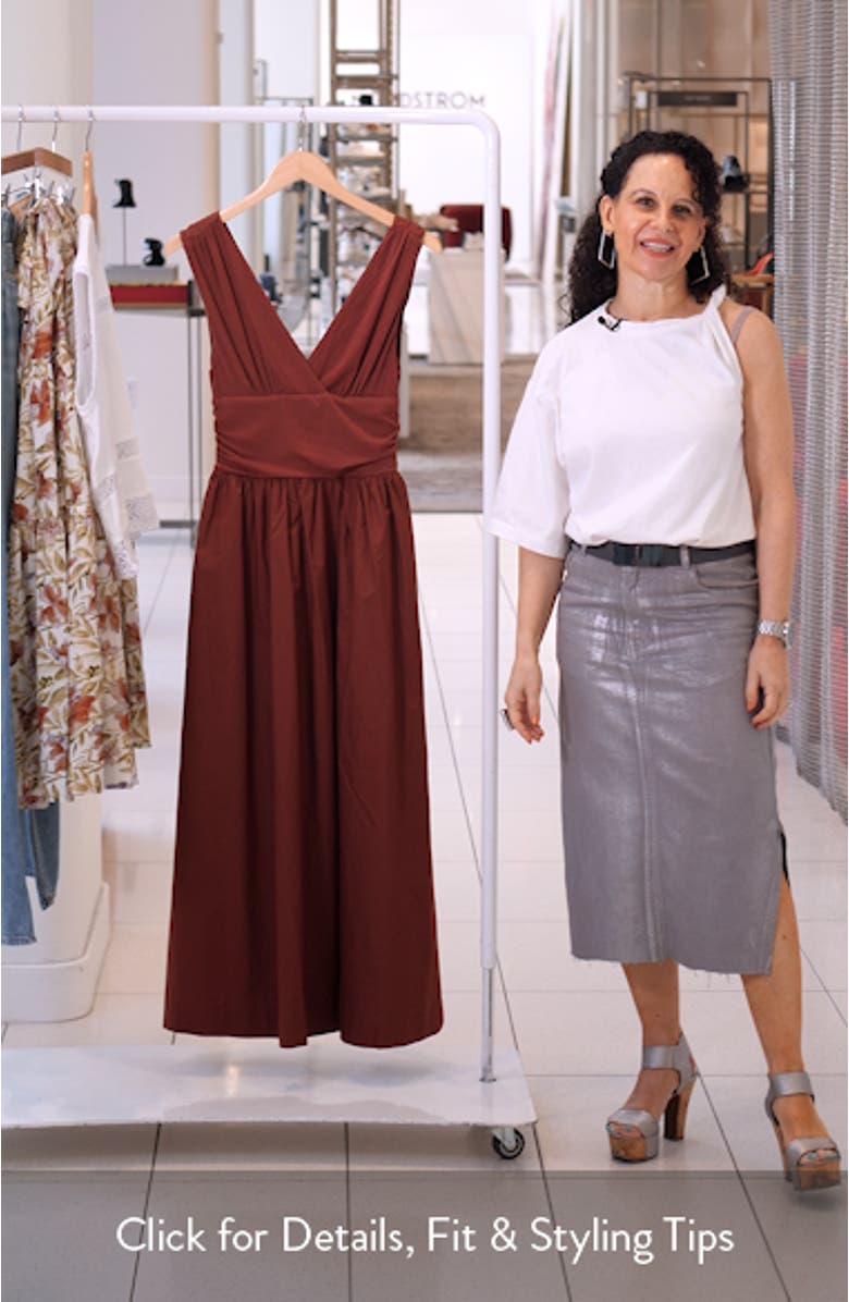 Emma Ruched Mixed Media Sundress, sales video thumbnail