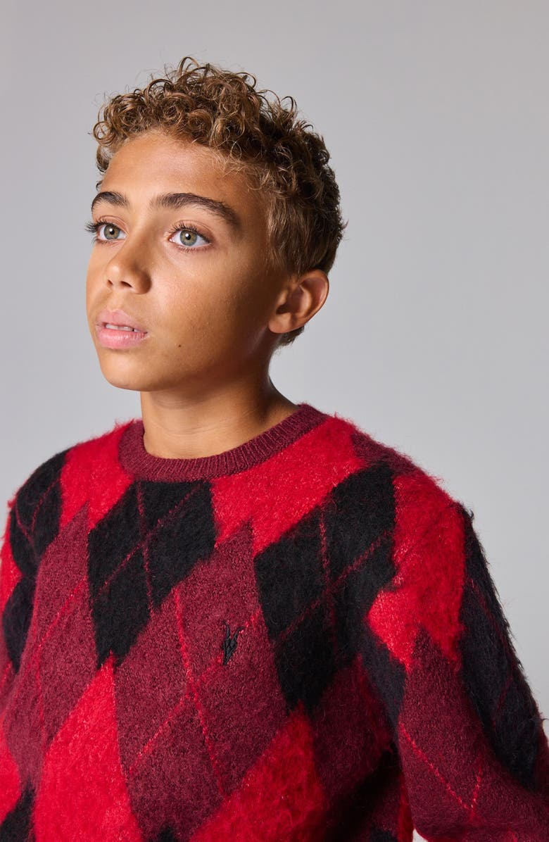 smALLSAINTS by ALLSAINTS Kids' Argyle Sweater, Alternate, color, Red