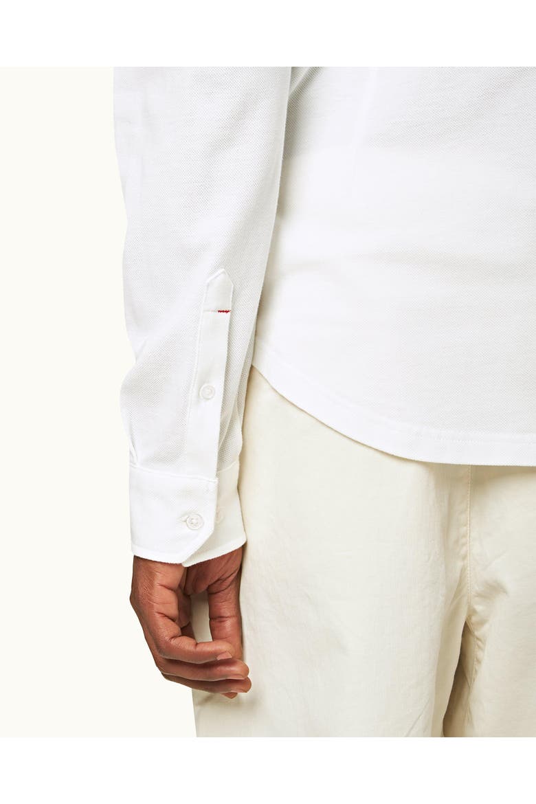 Giles Pique Classic Collar Cotton Pique Shirt, Alternate, color, White