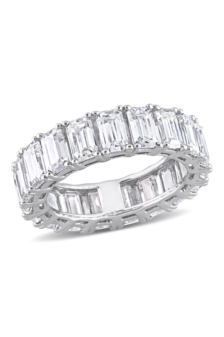 Moissanite Emerald Eternity Ring 14k White Gold, Main, color, 14k White Gold