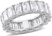 Julianna B. Moissanite Emerald Eternity Ring 14k White Gold