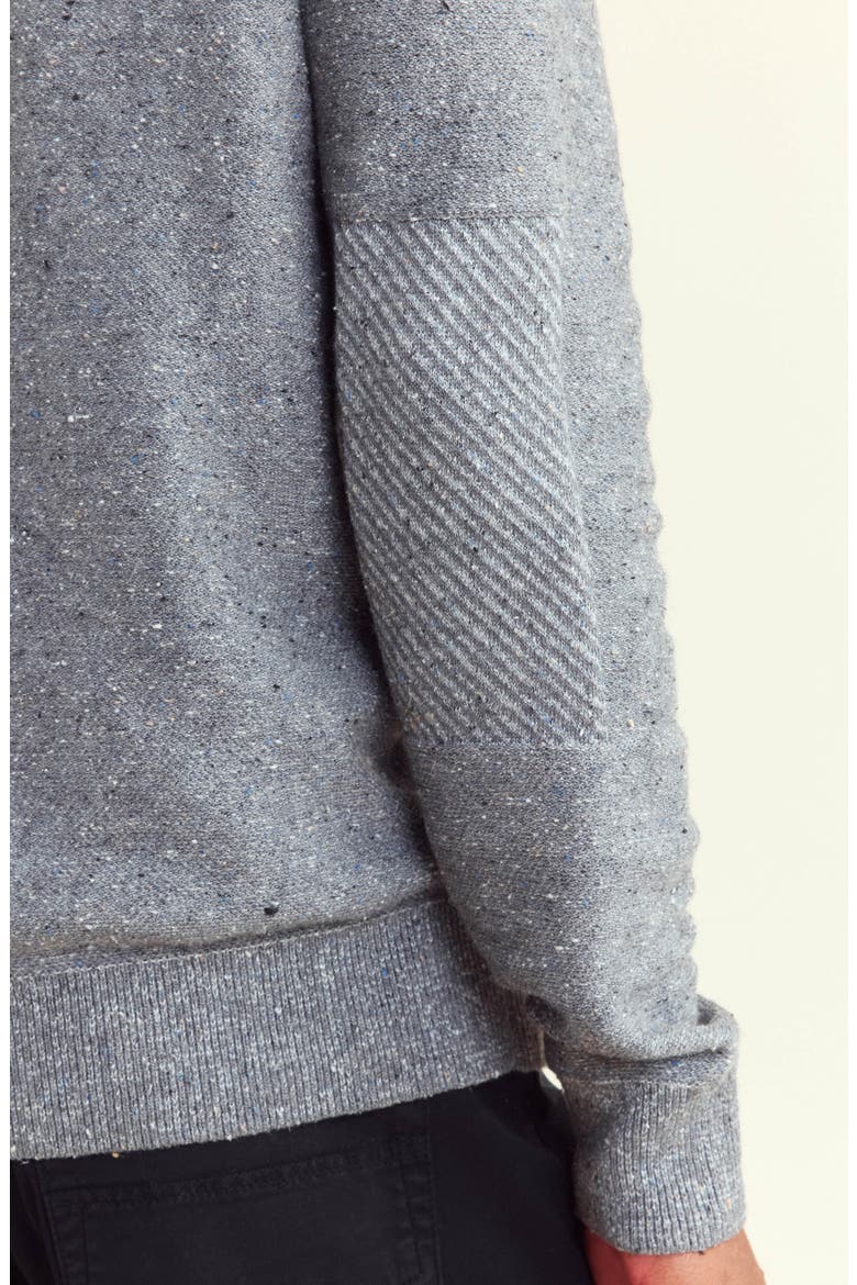 Bird's Eye Half Zip Sweater, Alternate, color, GREY MELANGE