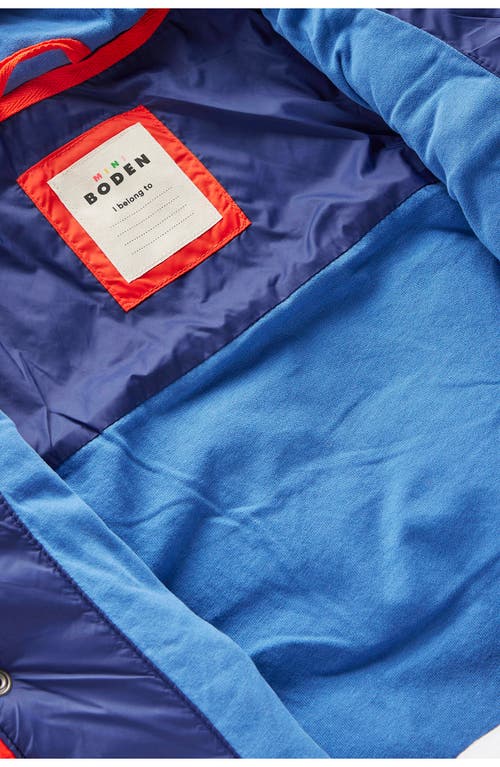 Mini Boden Kids' Colorblock Mixed Media Hooded Jacket In Multi