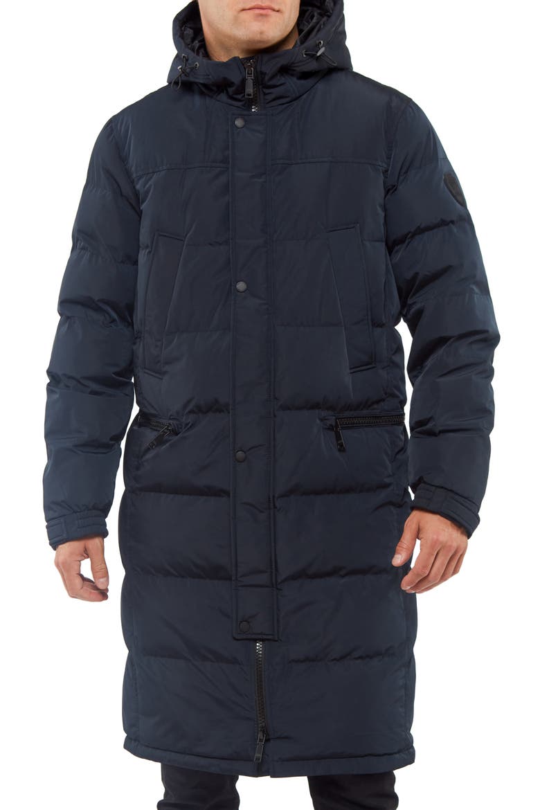 Long Hooded Parka, Main, color, NAVY