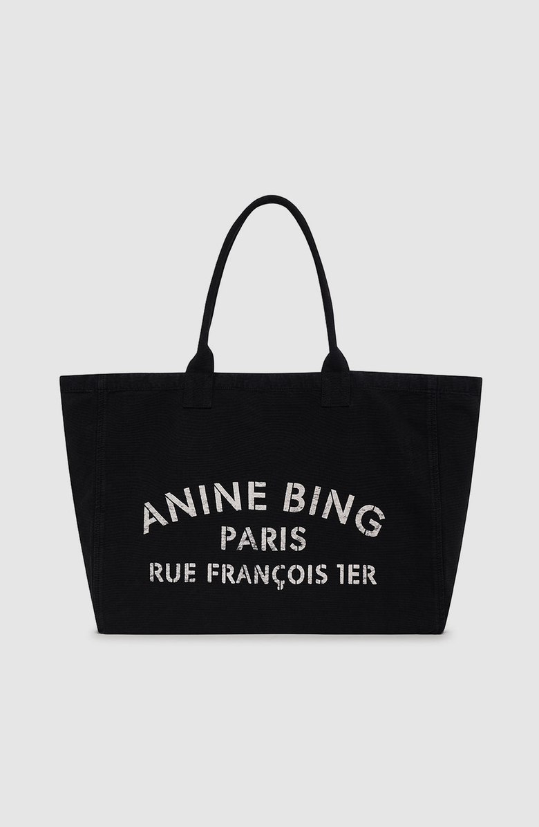 ANINE BING Leo Canvas Tote Bag, Main, color,