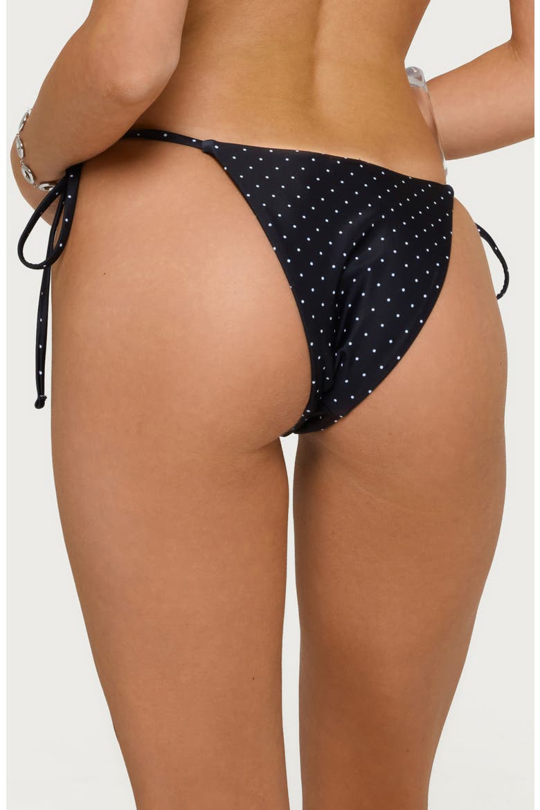 Nicca Polka Dot String Bikini Bottoms, Alternate, color, BLACK-AND-WHITE