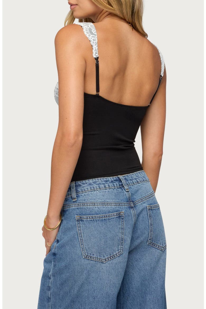 Troya Lace Trim Camisole, Alternate, color, BLACK-AND-WHITE