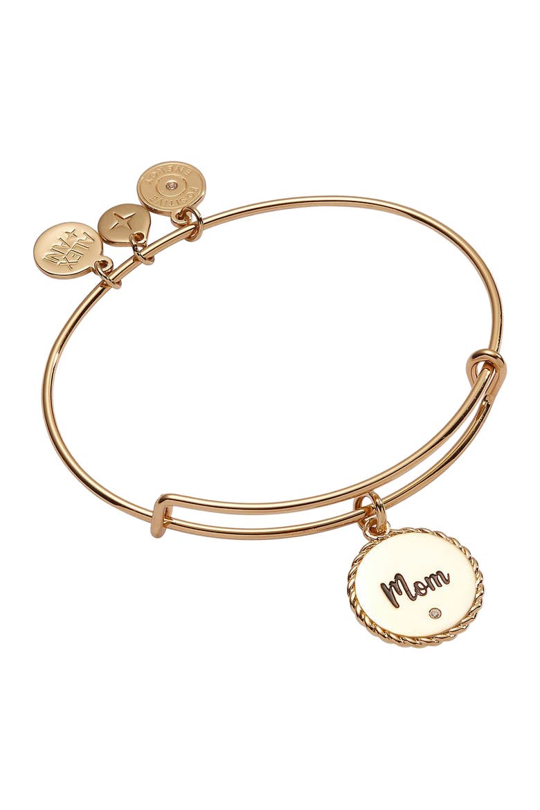 Mom Charm Bangle Bracelet, Main, color, Gold