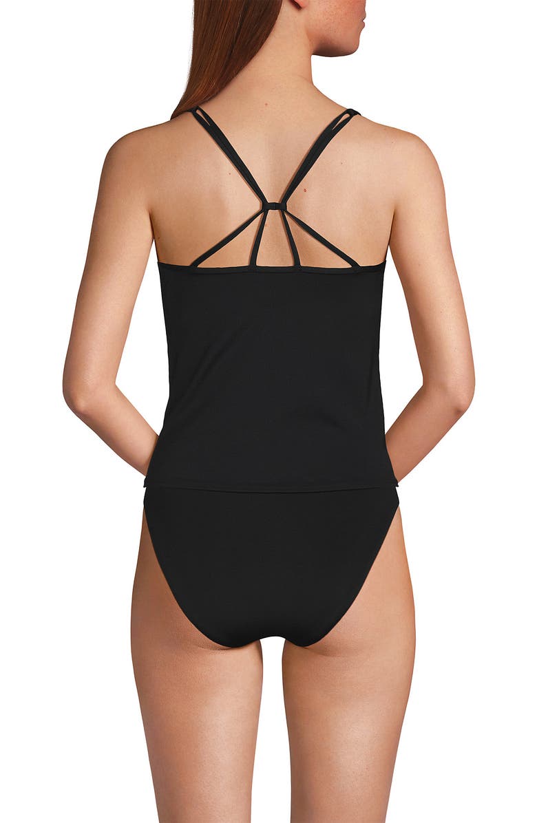 Lands' End D-Cup Tugless QuickDry Adjustable Strappy Back Tankini Top, Alternate, color,