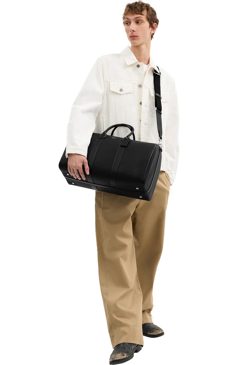 COACH Compass 45 Leather Duffle Bag, Alternate, color, Black