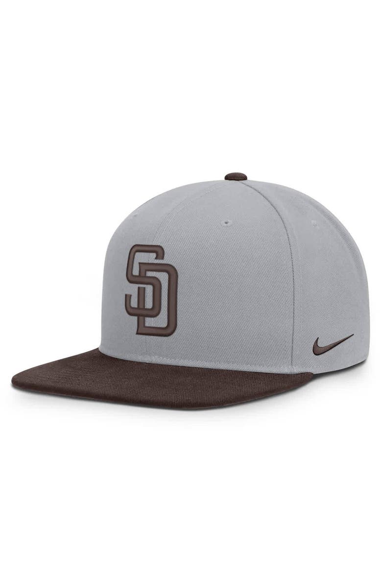 Men's Nike Gray/Brown San Diego Padres Primetime Pro Dri-FIT Snapback Hat, Alternate, color, Gray