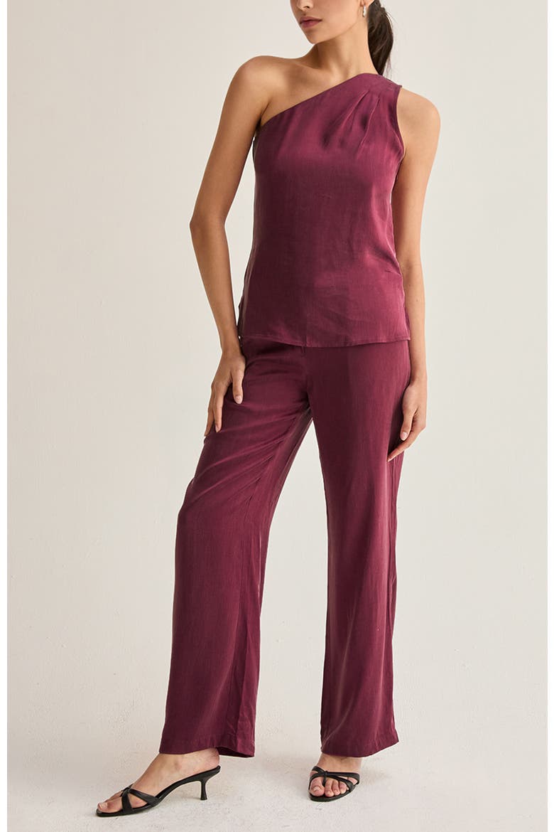 Straight Leg Cupro Trousers, Alternate, color, Merlot