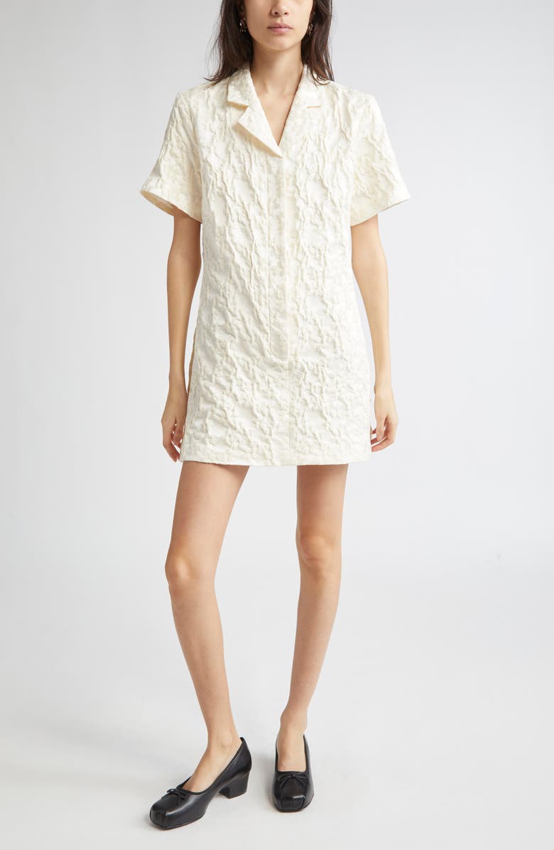 Sandy Liang Nurse Floral Jacquard Shirtdress, Main, color,