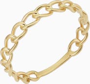 Oradina 14K Yellow Gold Dainty Curb Link Ring